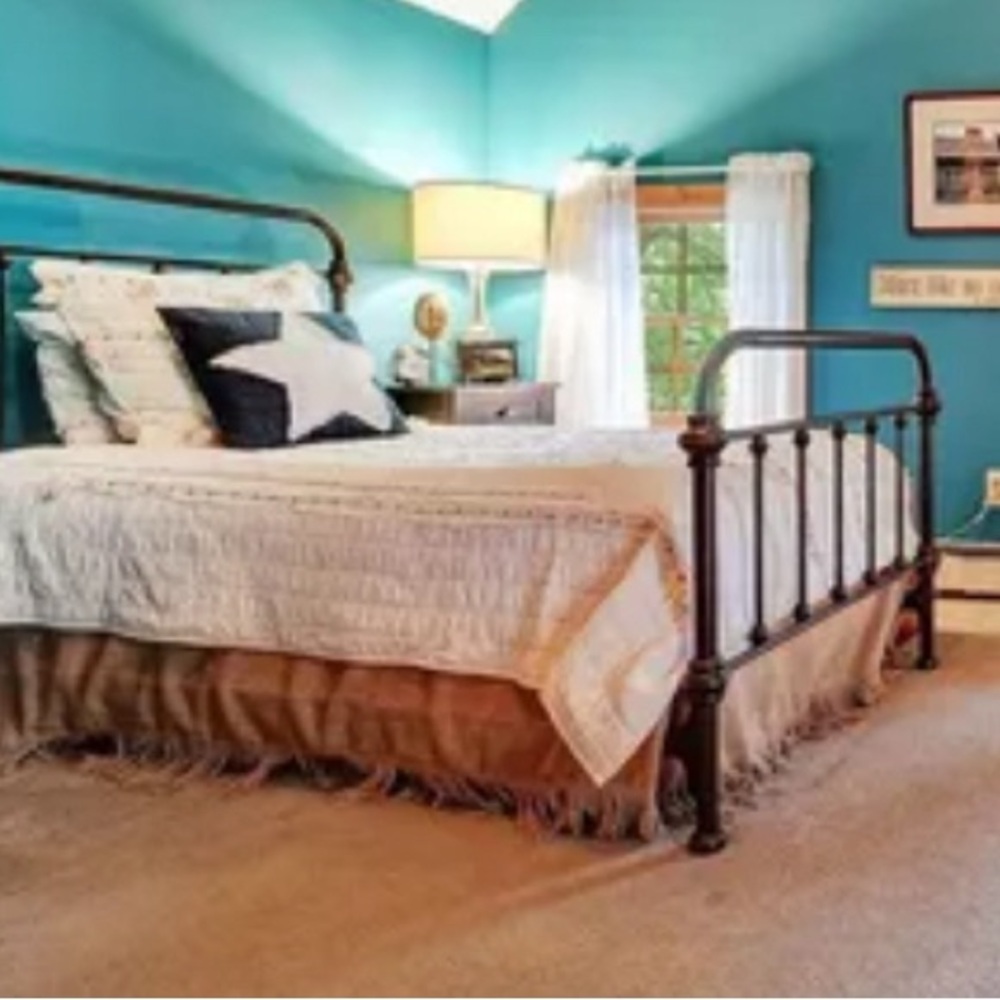 Ballard Designs Fringed Burlap Bedskirt - Twin